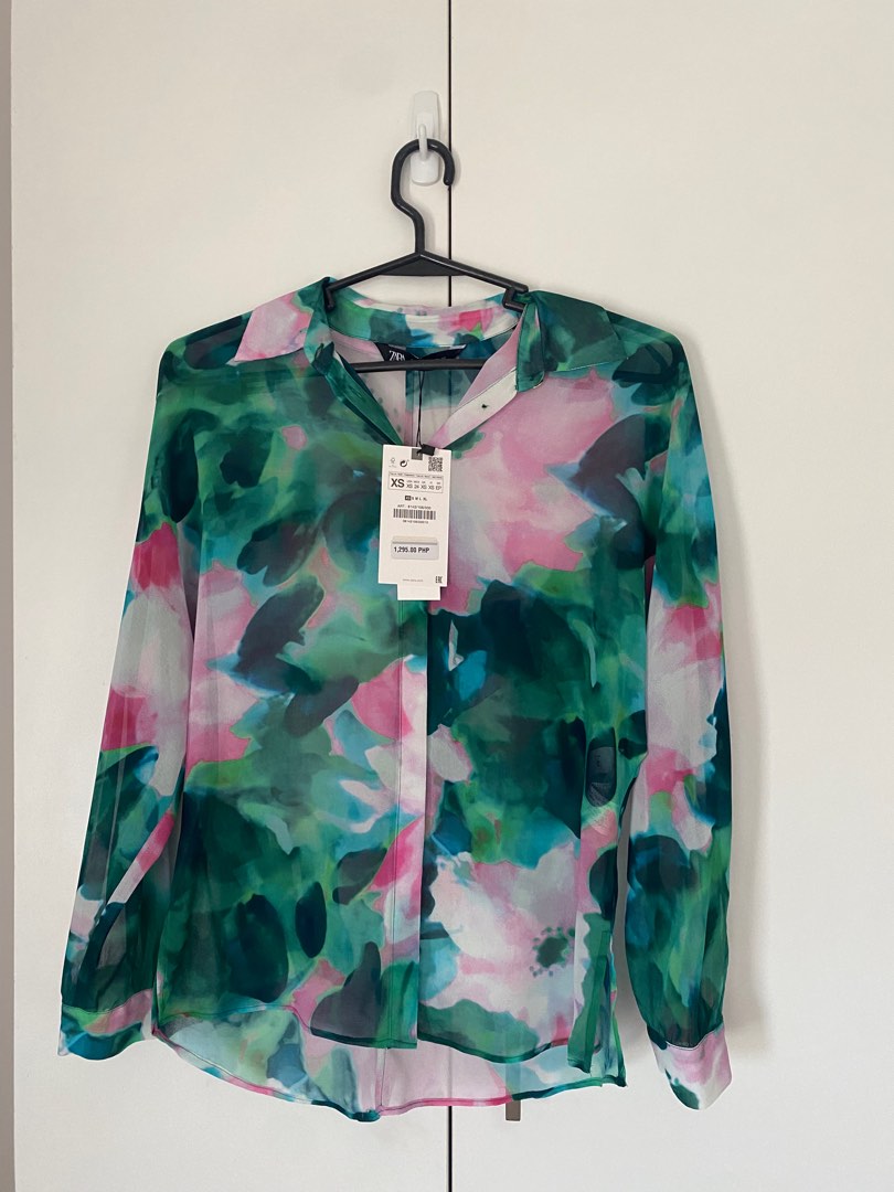 Zara Floral Sheer Top on Carousell