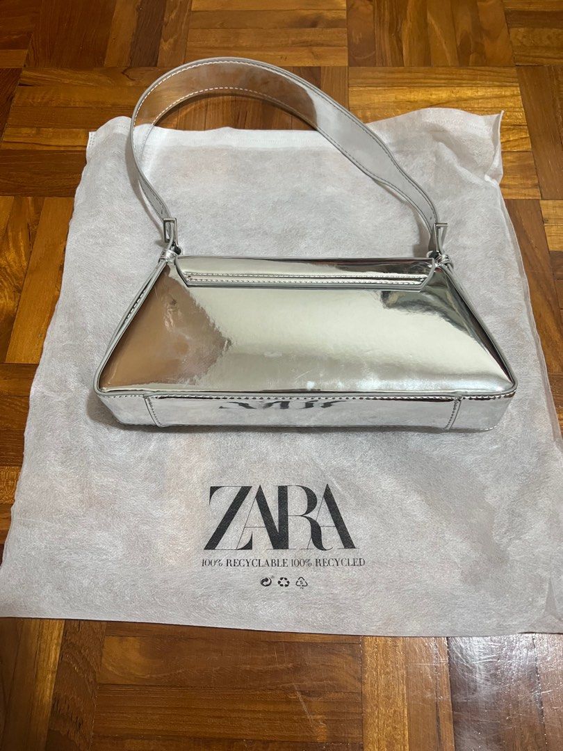 Zara silver metallic bag