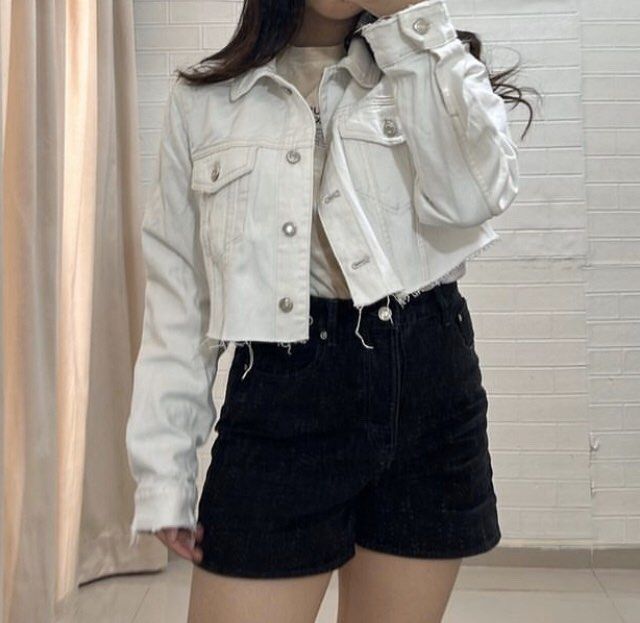 White cropped denim jacket zara cheap