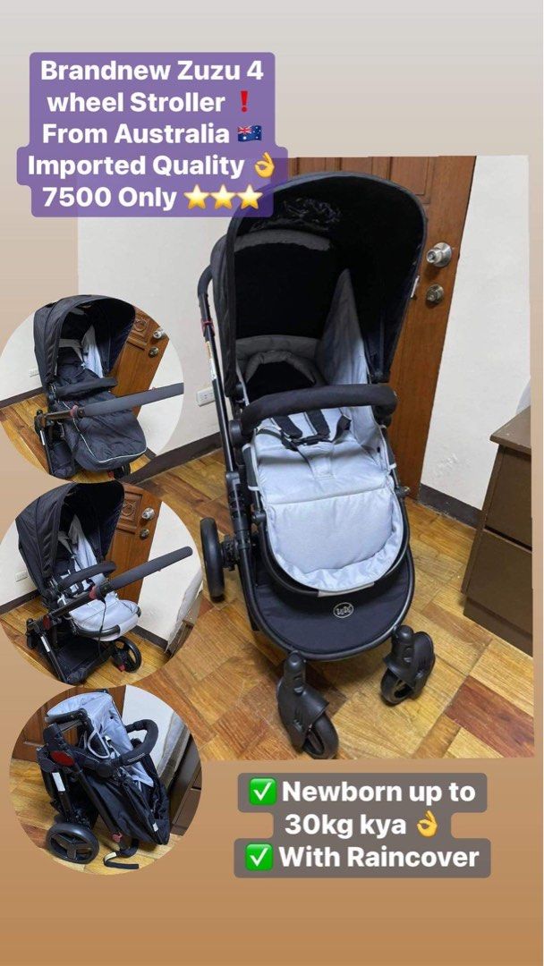 Zuzu 4 Wheels Stroller Babies Kids Going Out Strollers on Carousell