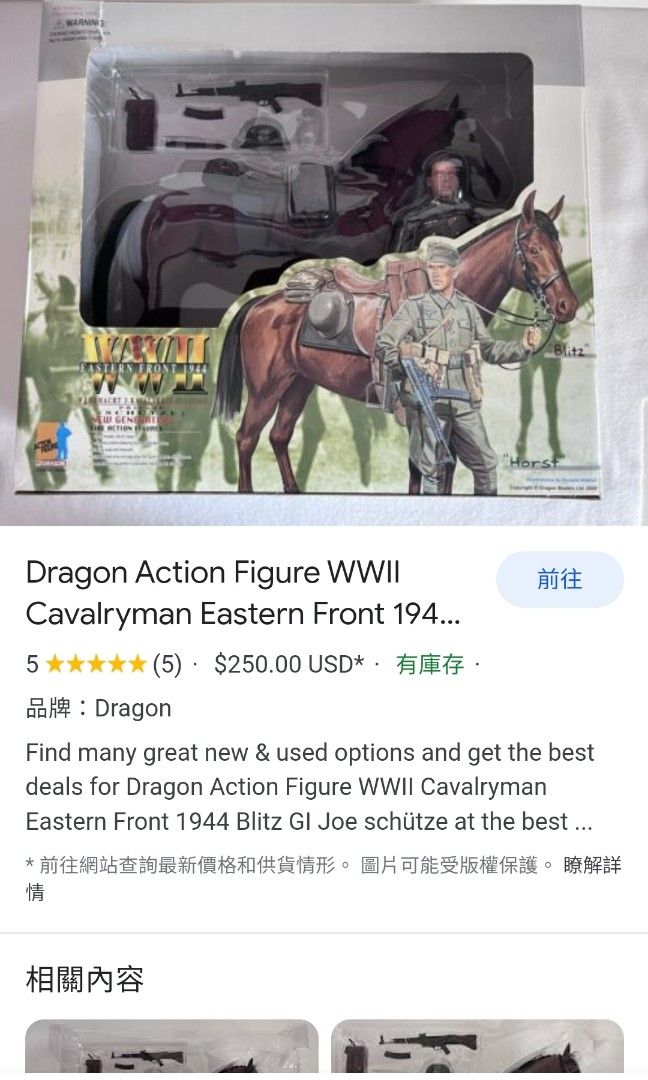 1/6 DRAGON ACTION FIGURE WWII CAVALRY MAN EASTERN FRONT 1944