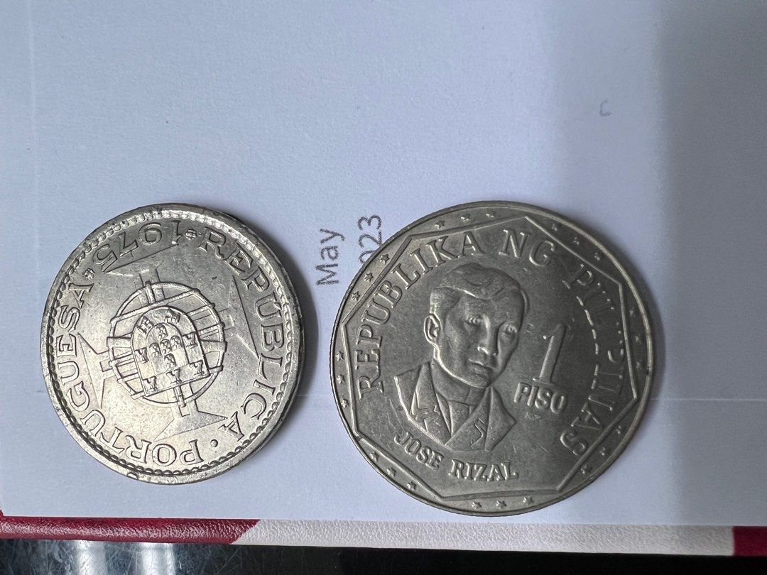 1975澳門壹元，1981菲律賓幣（ $50/2個）, 興趣及遊戲, 收藏品及紀念品, 錢幣- Carousell