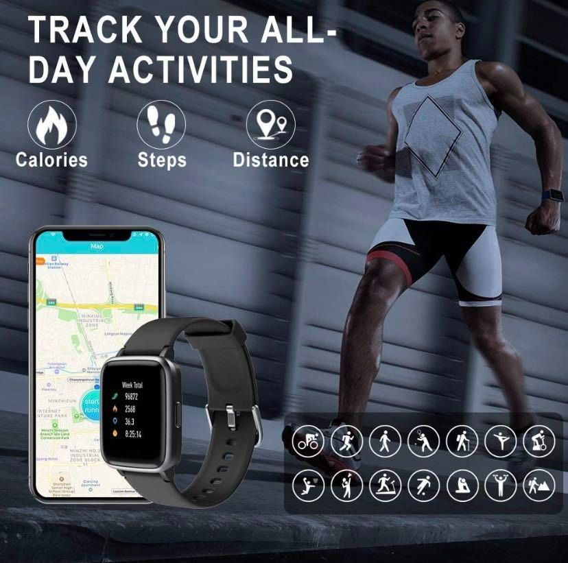 2349) FITPRO SMART WATCH, FULL TOUCH SCREEN FITNESS TRACKER WITH HEART