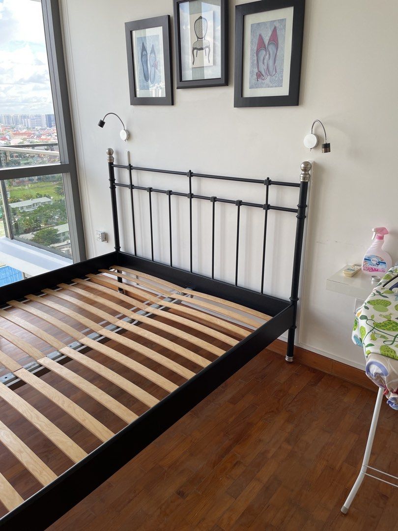 2 Ikea Queen Size Bed Frames available, Furniture & Home Living