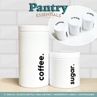 500ml/1 Liter Minimalist Plastic Coffee/ Spice/Condiments/Food Jar Container