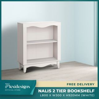 70% OFF! NALIS WOODEN 2 TIER BOOKSHELF/ DESIGNED FURNITURE- FREE DELIVERY