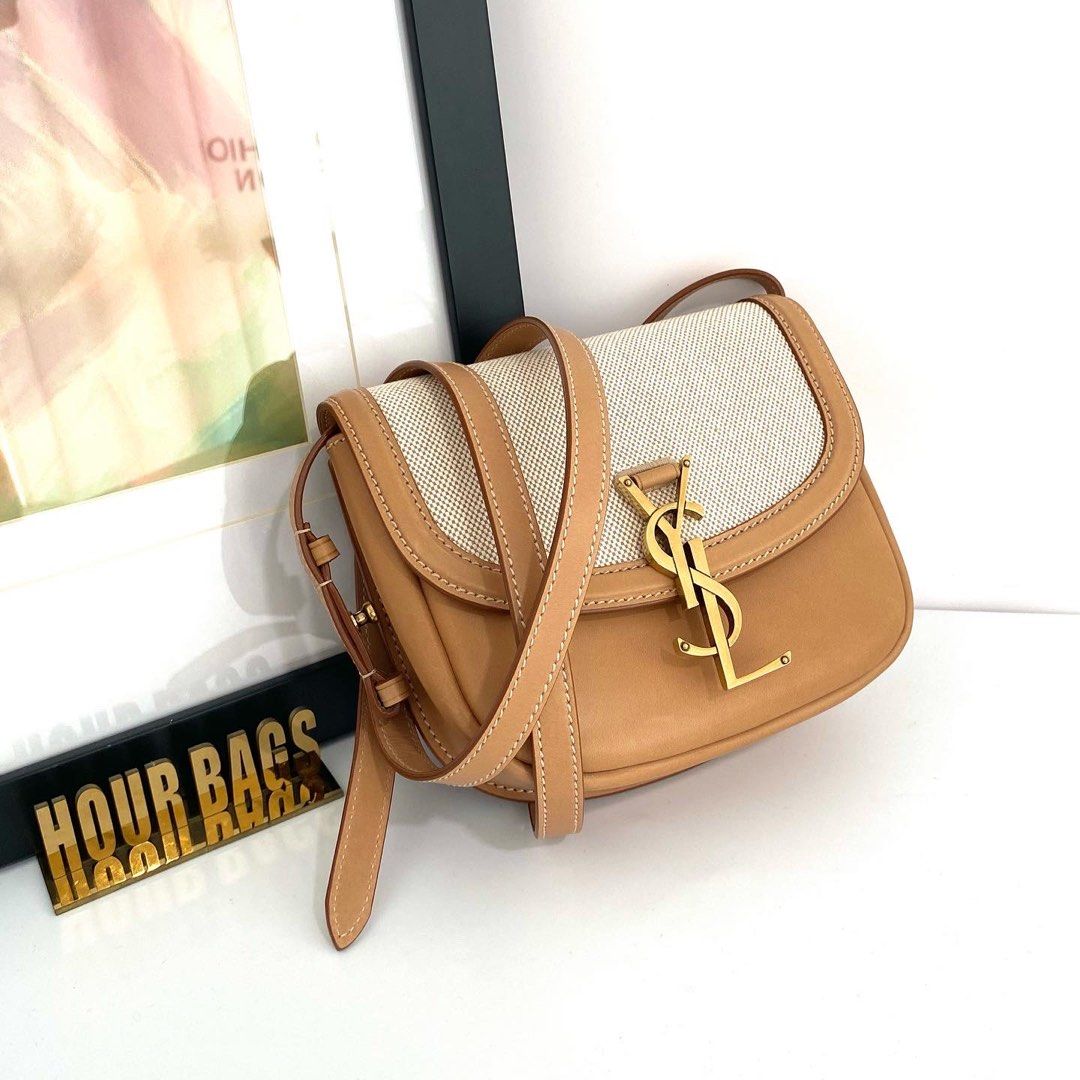 Kaia small satchel in cotton sale canvas and vintage leather