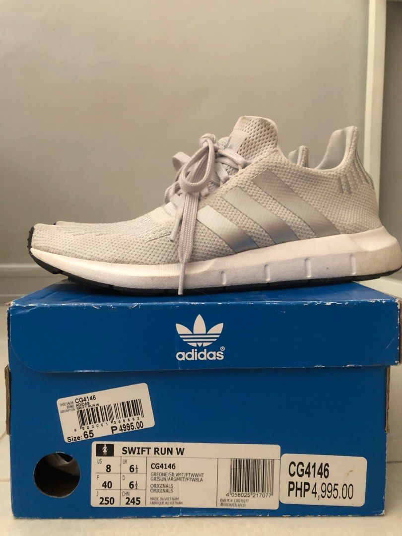 Adidas swift run silver hot sale