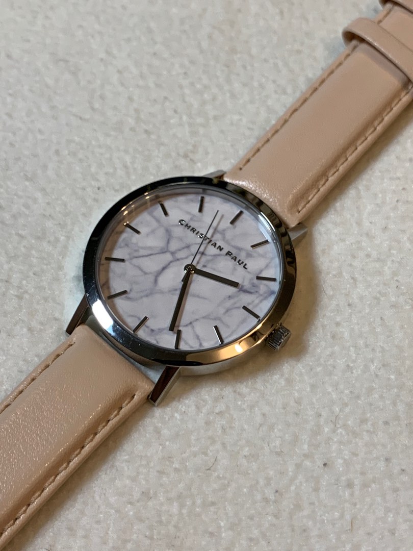 Airlie Marble 43mm Watch by CHRISTIAN PAUL Silver Nude