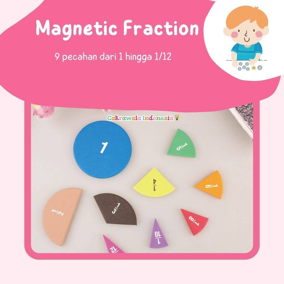 Alat Peraga Montessori Matematika Pecahan Pie Magnetic Fraction Bar On Carousell