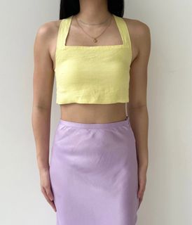 Araw Square Crop Top in Yellow