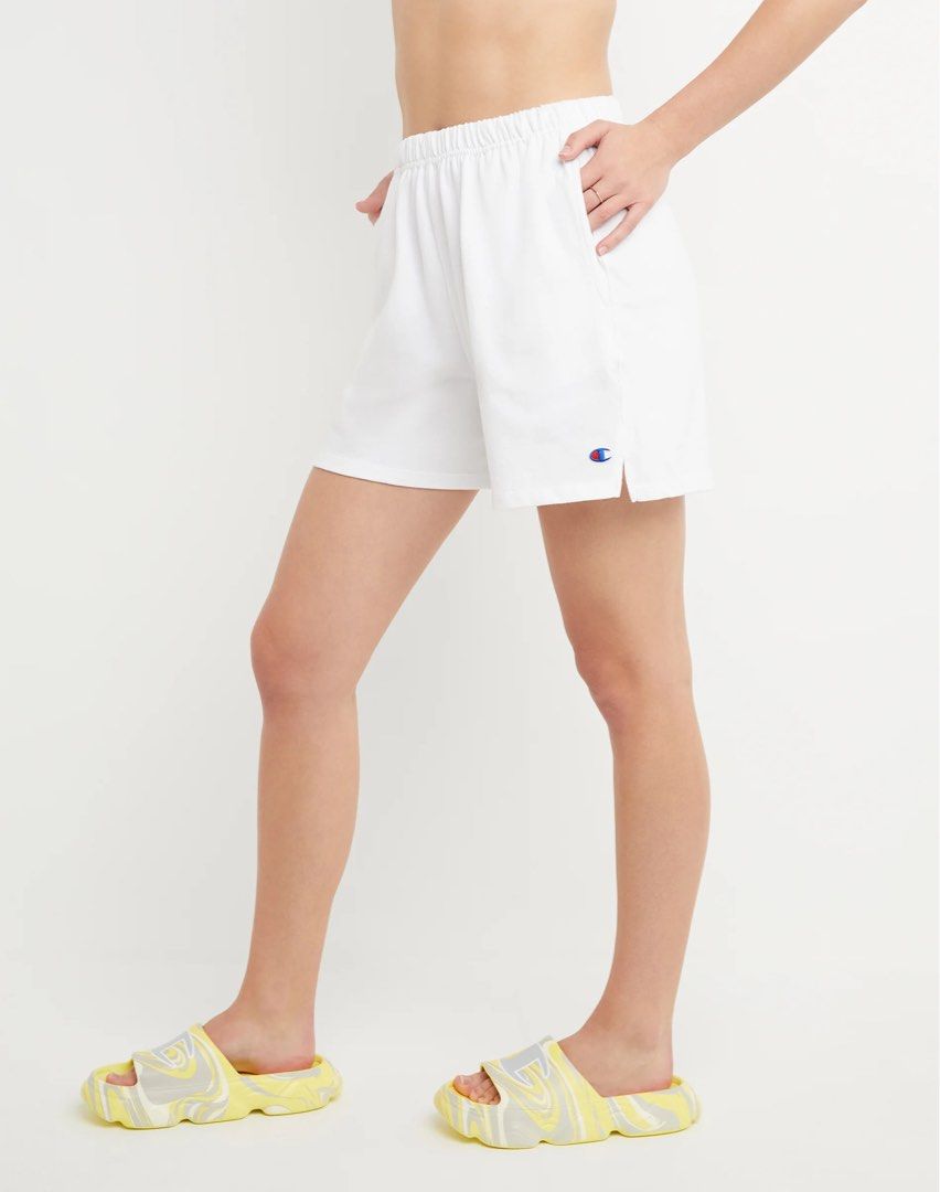 Authentic Champion Lounge Athleisure Shorts White Forest Green