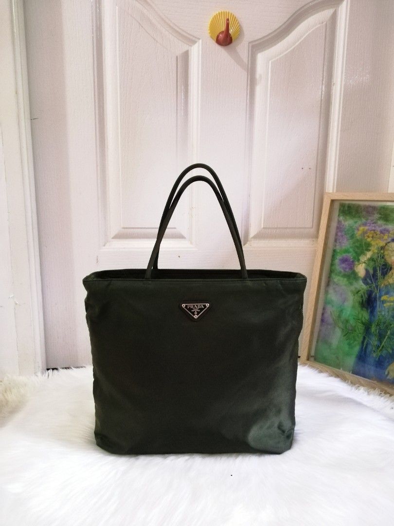 Authentic Prada Nylon Tote bag in Green