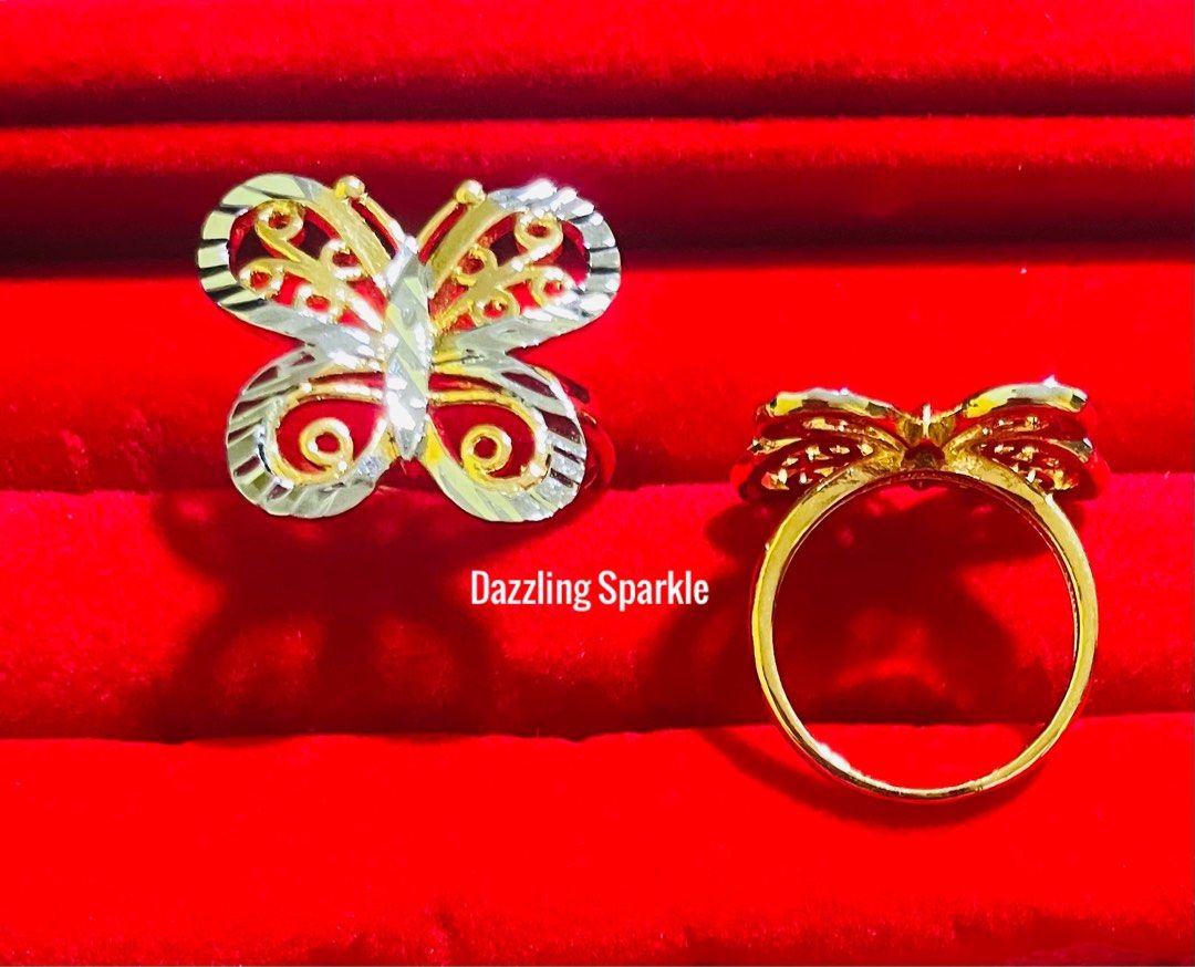 Ring Bangkok premium 916 Gold plated Mix Gold Butterfly ring