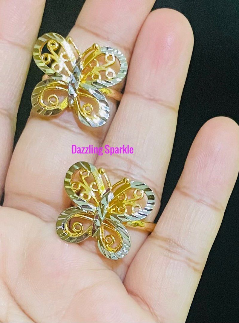 Ring Bangkok premium 916 Gold plated Mix Gold Butterfly ring