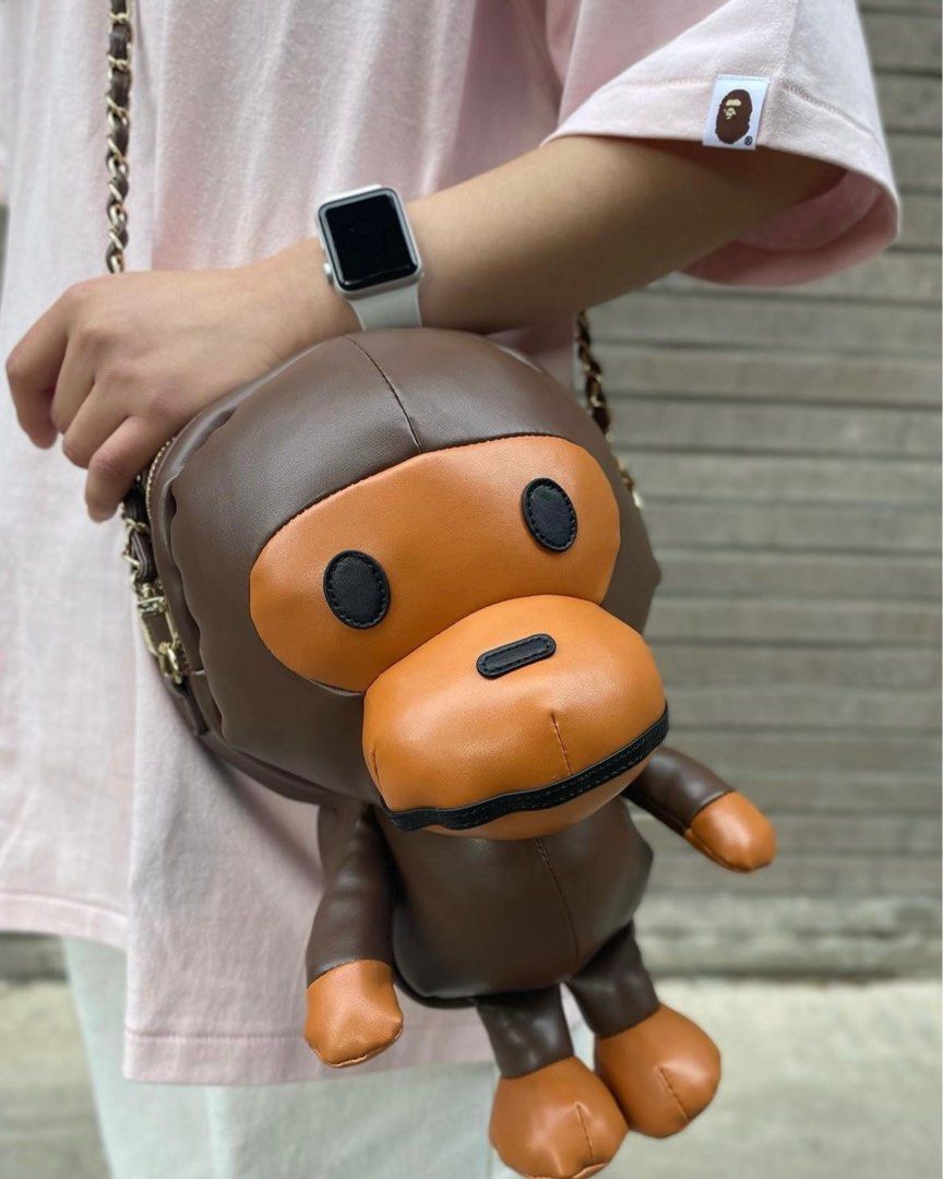 BAPE BABY MILO PLUSH DOLL CHAIN SHOULDER BAG, Women's Fashion