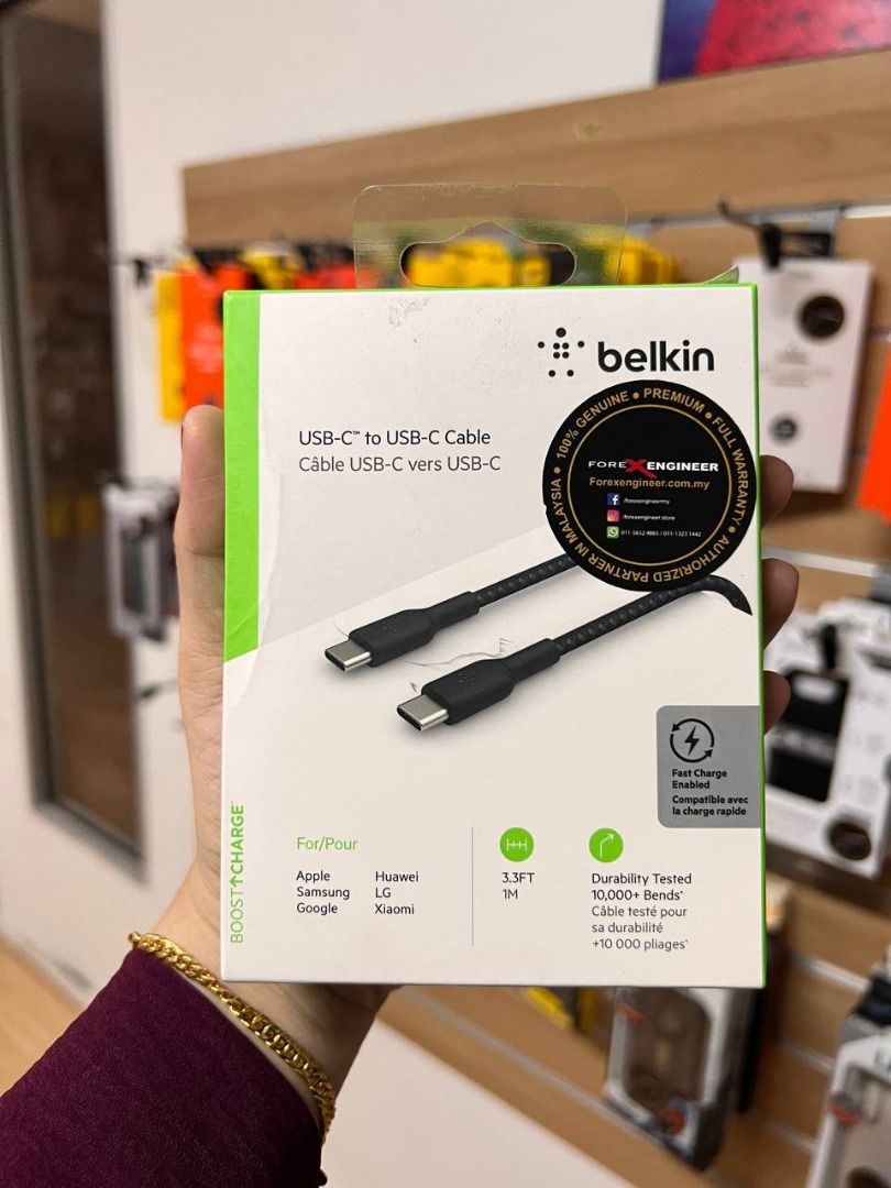 Belkin Braided USB-C to USB-C 3.3FT Black Cable