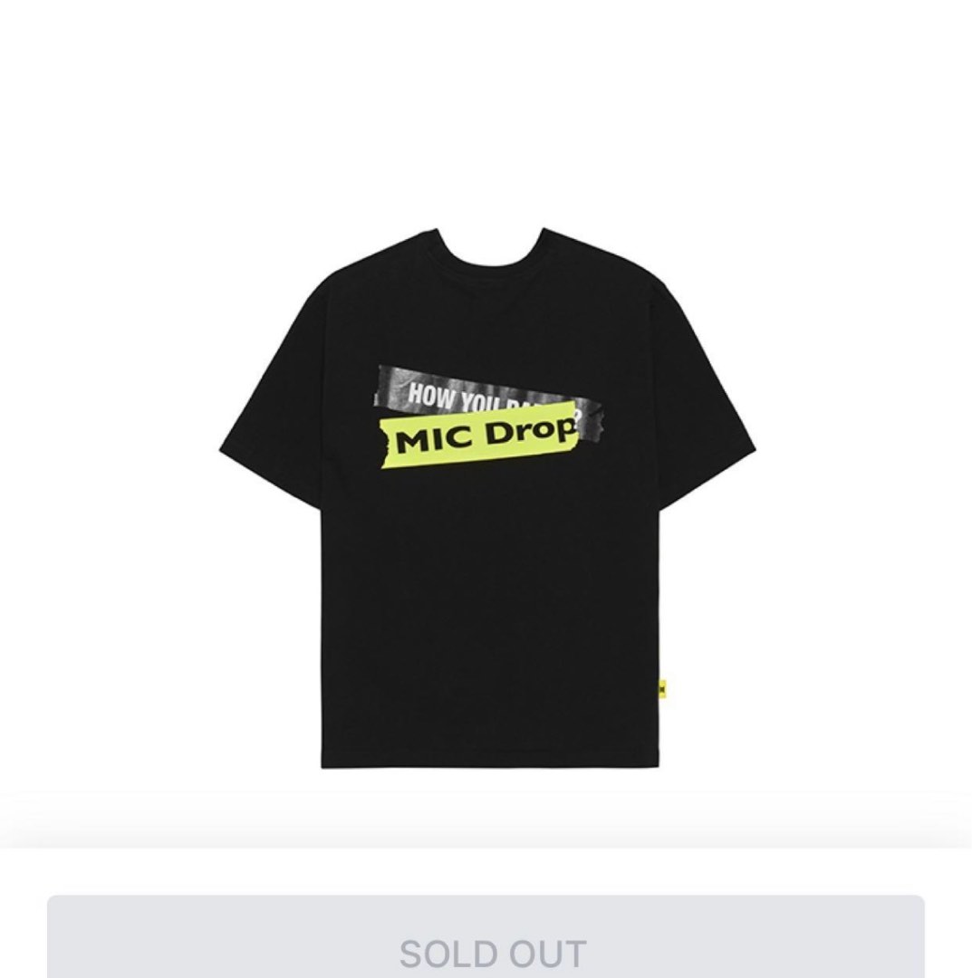 BTS MIC DROP TEE T-shirt Size L - House of BTS, 男裝, 上身及