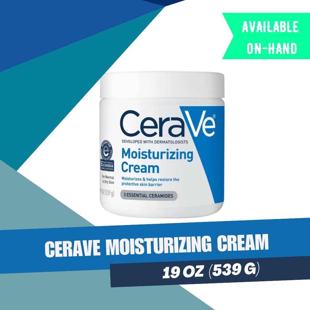 CeraVe Moisturizing Cream (Category: Face Care) located in Cavite. Submitted by bongalio (Listing ID 1231205196, Image 1). Description: CeraVe Moisturizing Cream ‼️SALE‼️ 100% Original Onhand Shipped from US We order in bulk from US so this costs less than buying in mall. NOTES: 📦 Since this is shipped from US, there are super small dents in boxes but quality is still the same. ♻️ Please manage your expectations in packaging as we are using repu