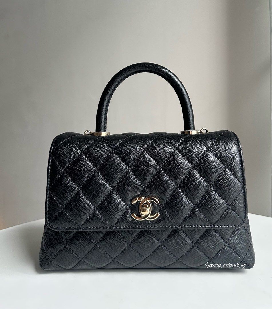 CHANEL COCO HANDLE SMALL 24CM BLACK CAVIAR LGHW Luxury Bags Wallets on Carousell
