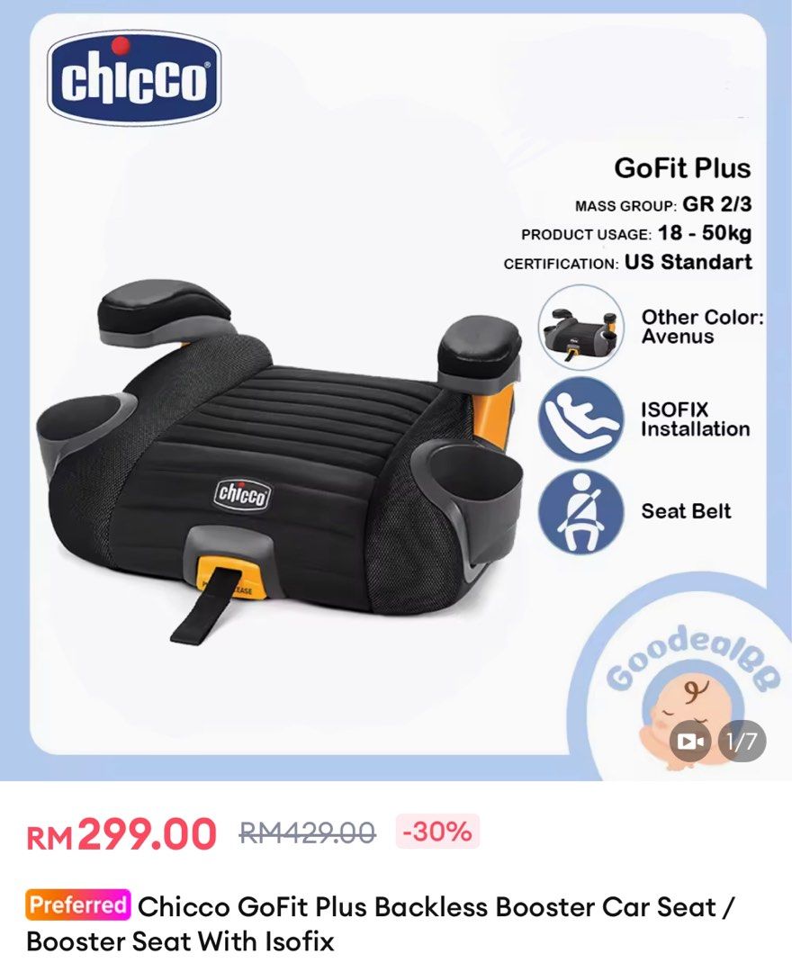 Chicco gofit plus booster seat clearance