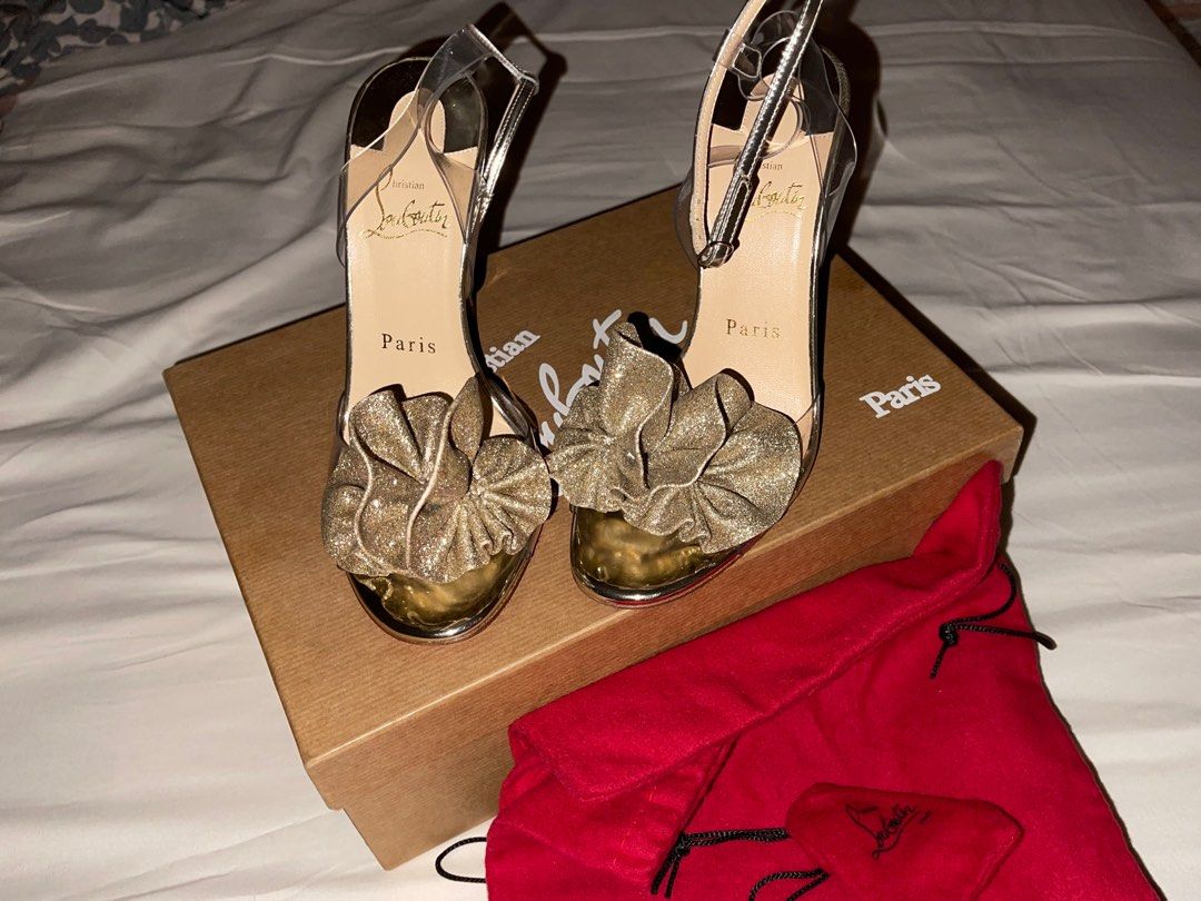 REPRICE. Christian louboutin FOSSILIZA 100 GLITT R vgc size 36