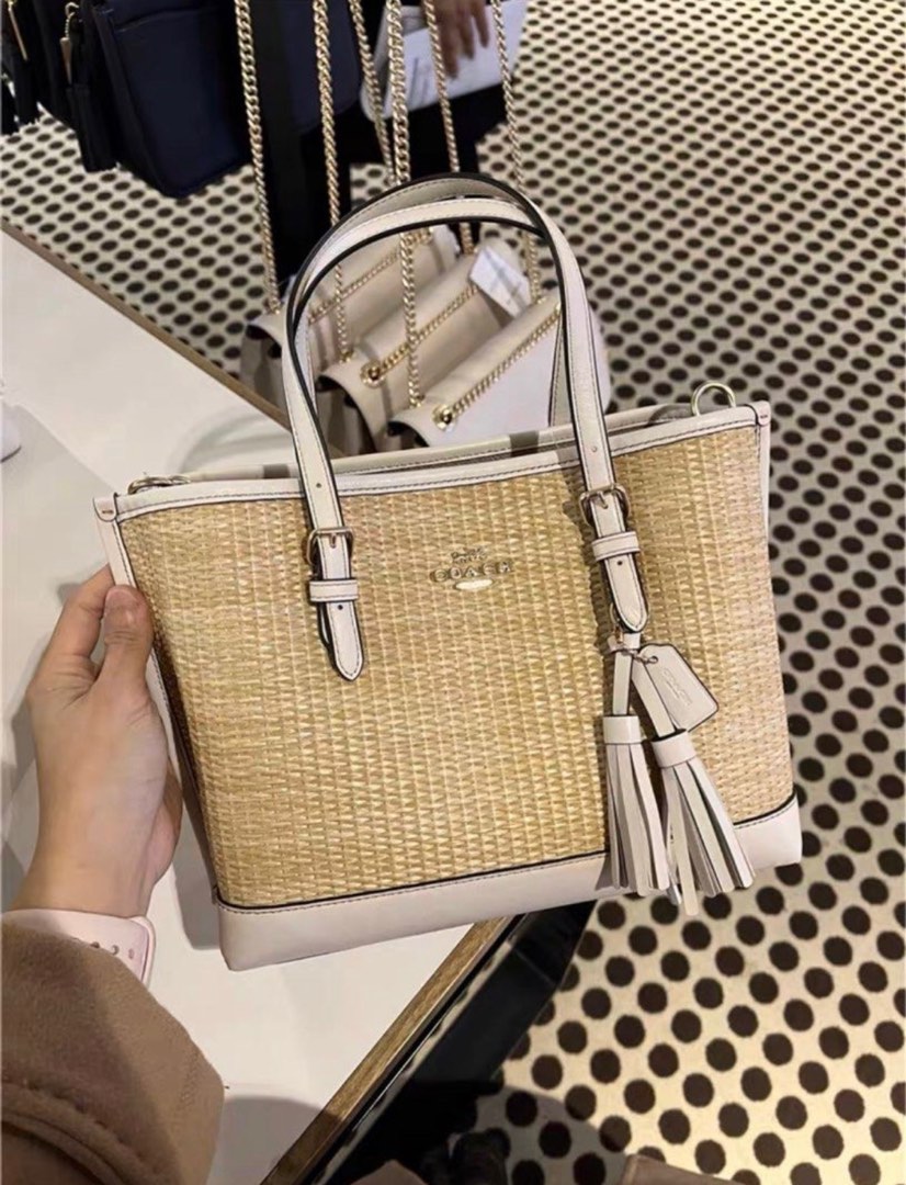 Coach woven bag on sale