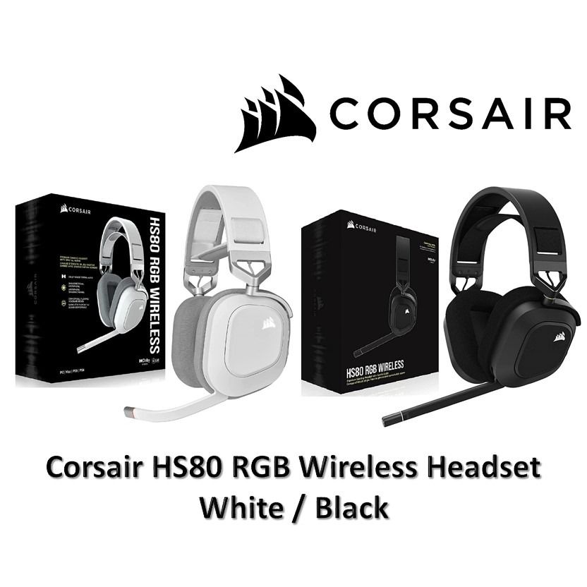 Corsair HS80 RGB Wireless Black Premium Gaming Headset With