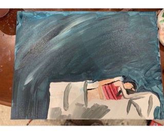 Couple sleeping painting