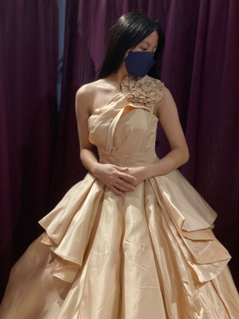 Cream Colour SatinGown Women s Fashion Dresses Sets Evening