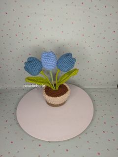 Crochet mini flower pots