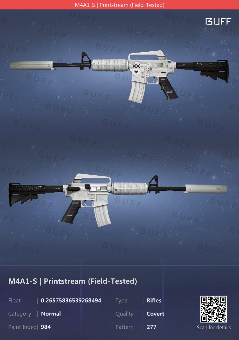 CSGO M4a1s Printstream FT, Video Gaming, Gaming Accessories, InGame Products on Carousell