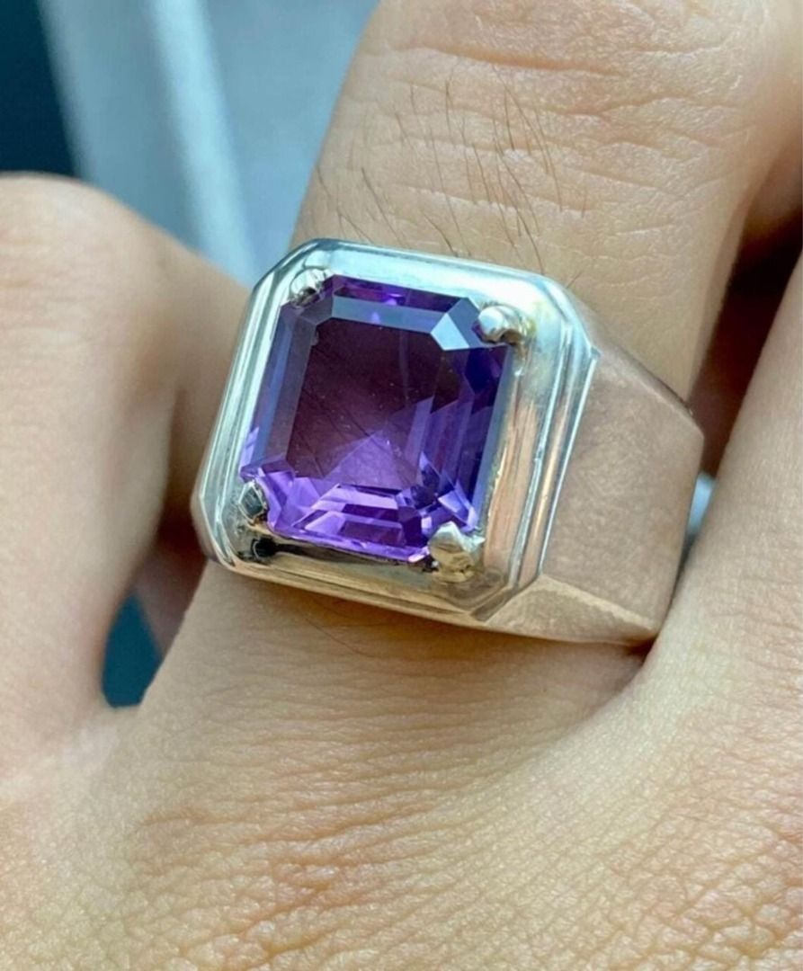 Custom Made Men s Amethyst Ring February BirthMonth Ring