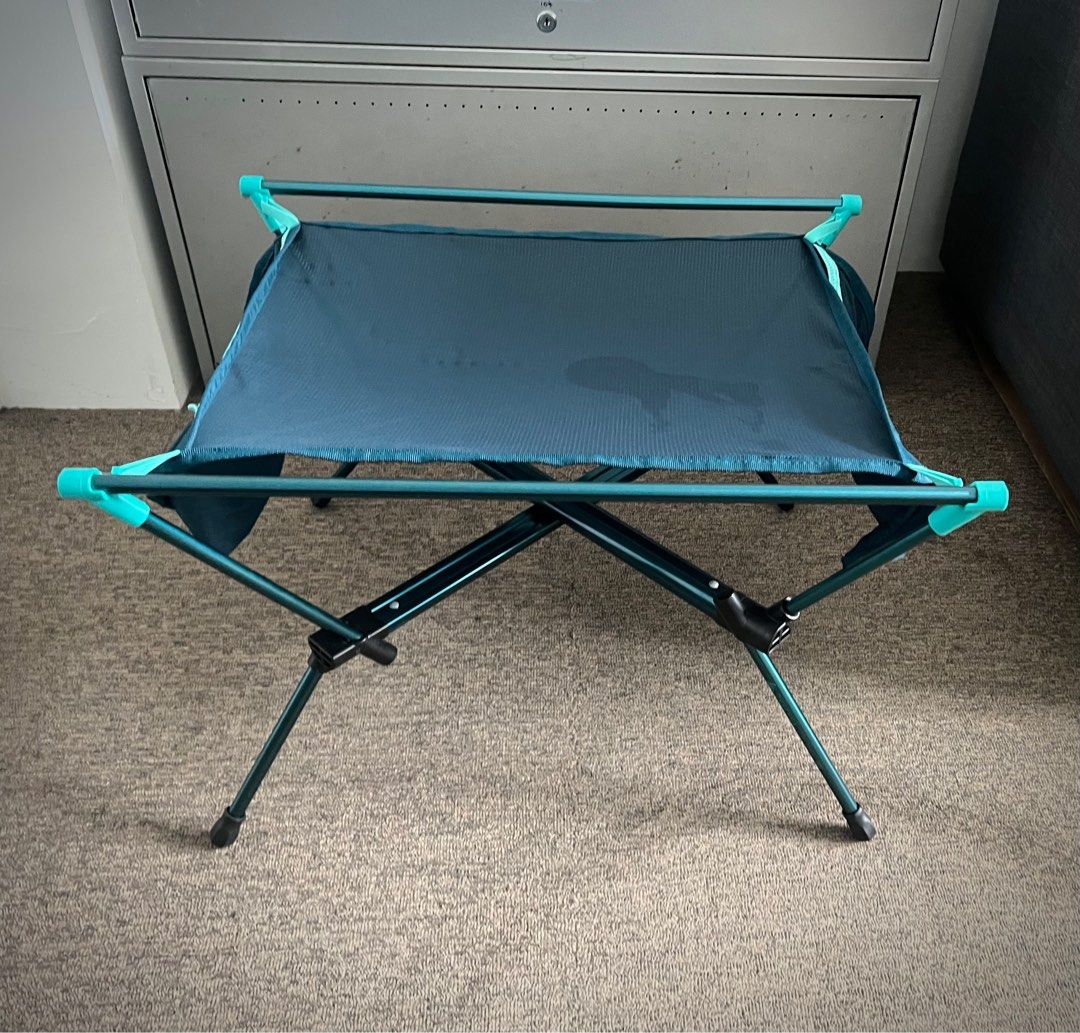 Decathlon Foldable Camping Table MH500 Grey Blue Sports Equipment Hiking Camping on Carousell