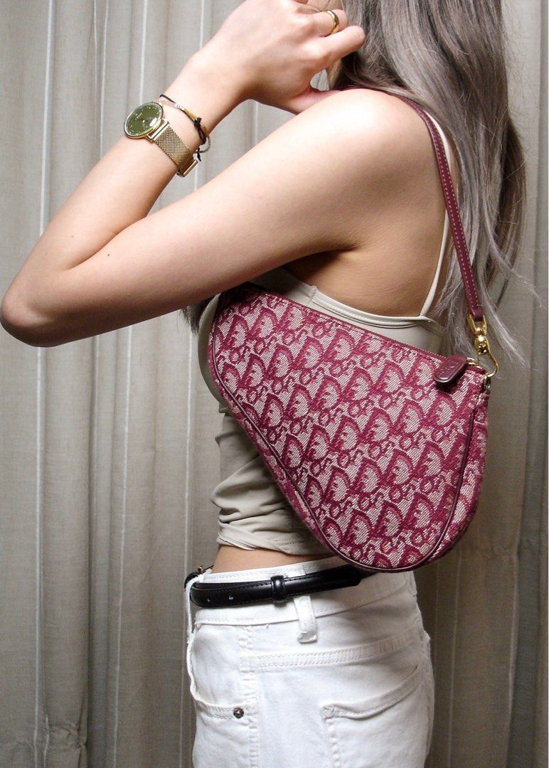 Dior Vintage Red Saddle Bag Carousell