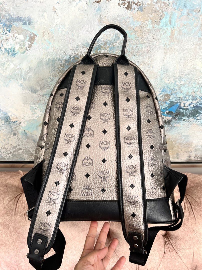 Mcm new arrivals metallic backpack