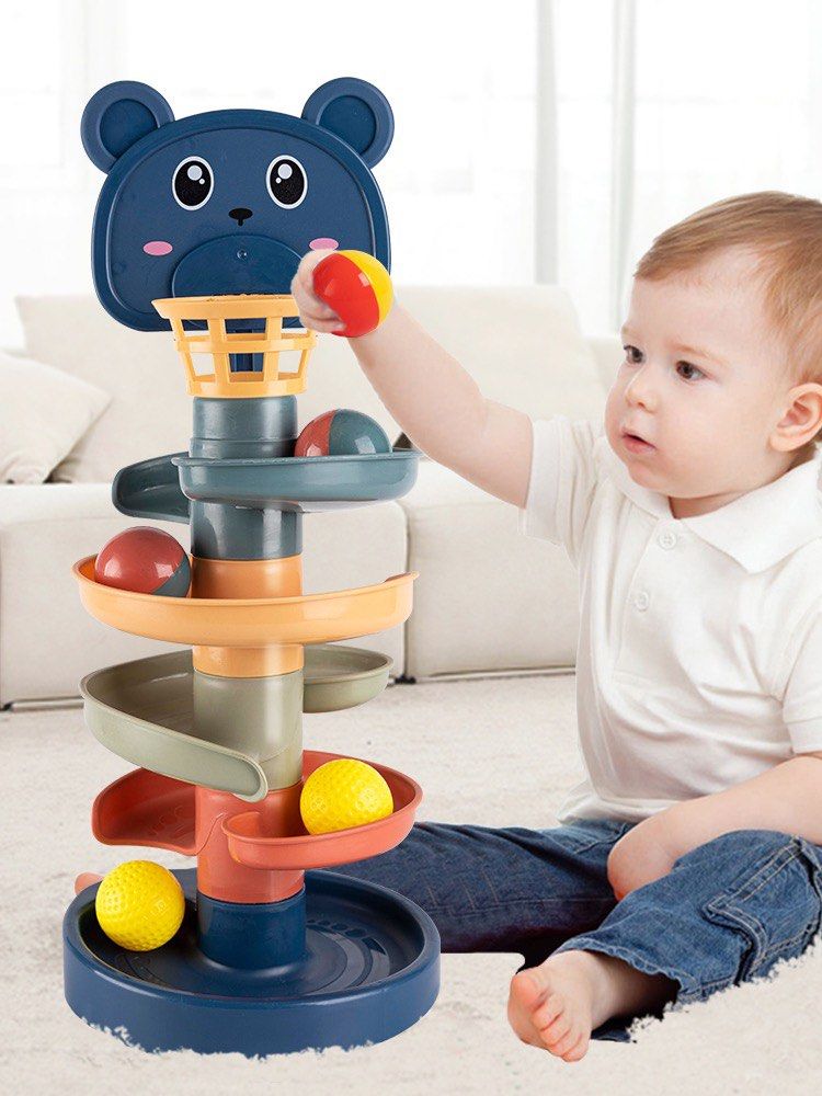 early education track sliding ball tower turning circle and stacking