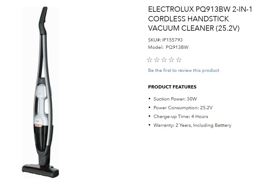 Electrolux Cordless Vacuum Cleaner (handheld), TV & Home Appliances