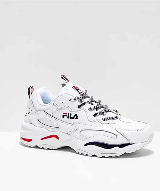 Fila blue outlet and red shoes