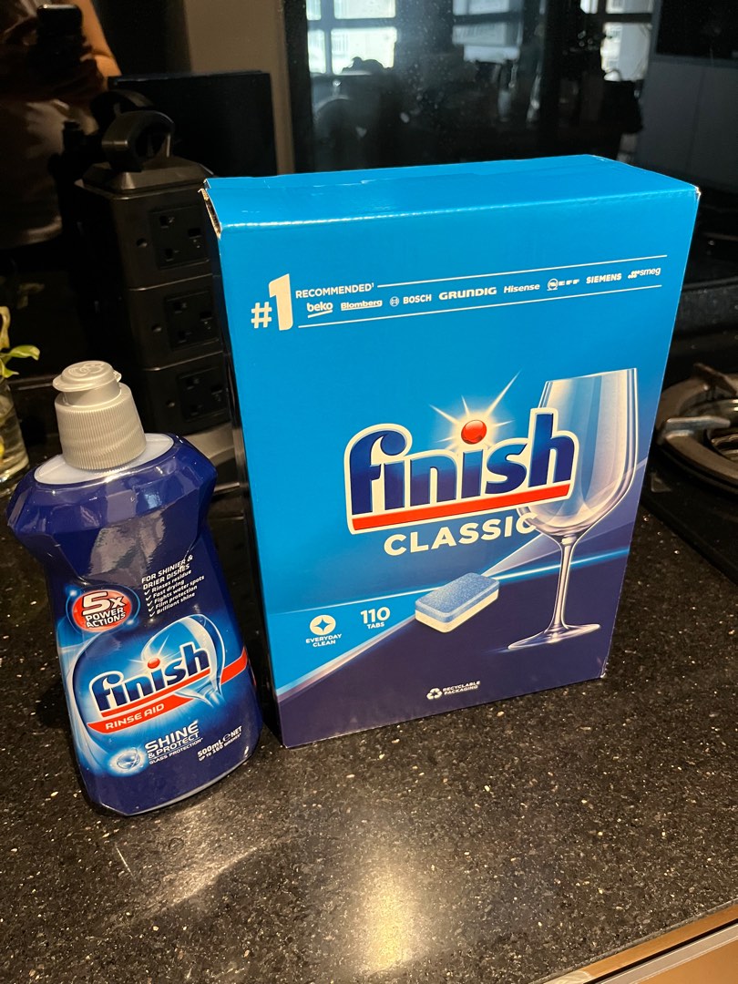 Finish Classic dishwasher tablets and Rinse Aid, Furniture & Home