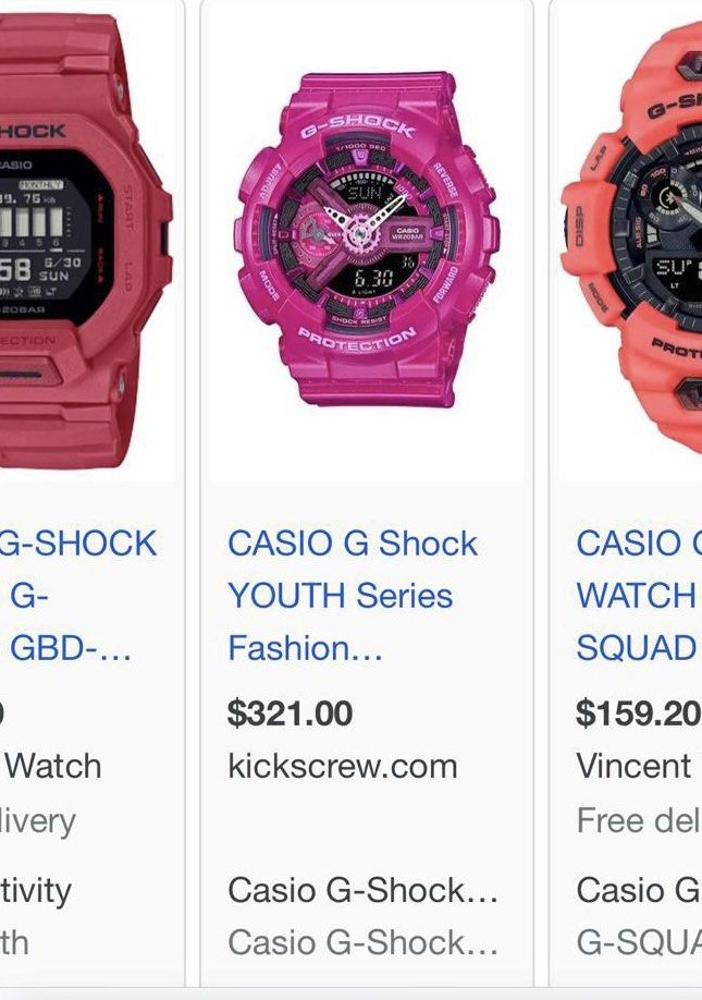 G Shock Casio watch pink and black Women s Fashion Watches