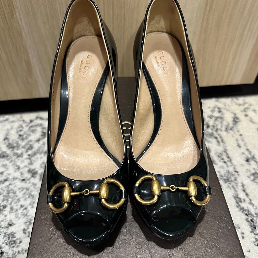 Gucci Horsebit peep toe heel Women s Fashion Footwear Heels on