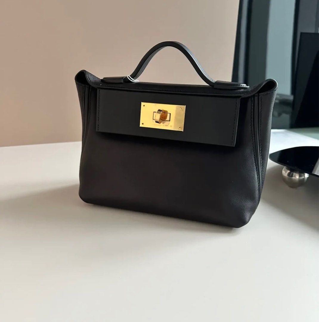 Hermes Kelly pochette black, Luxury, Bags & Wallets on Carousell