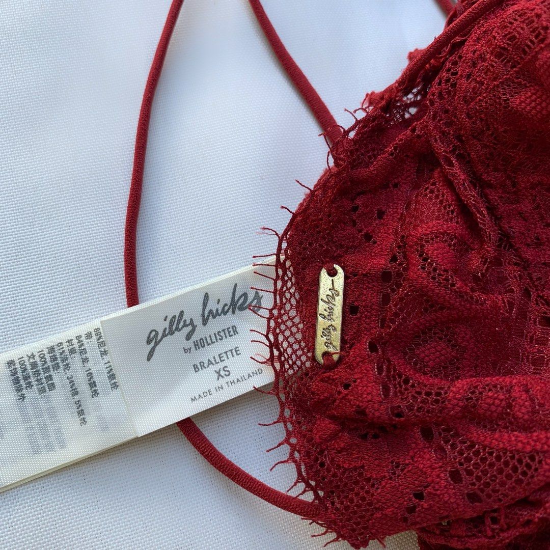 Red hollister bralette clearance