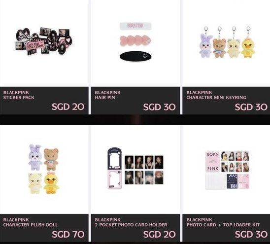 [HTB] blackpink born pink concert merch in singapore [jennie lisa rose ...