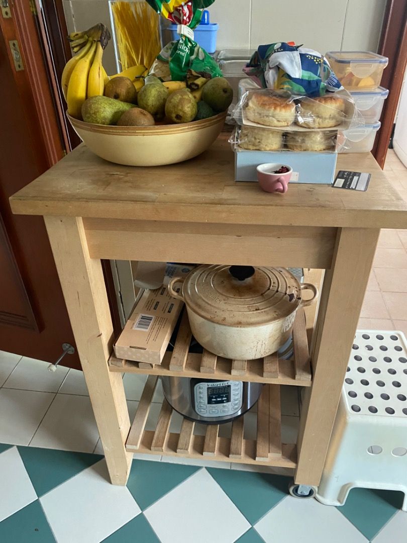 IKEA Bekvam wooden kitchen trolley, Furniture & Home Living