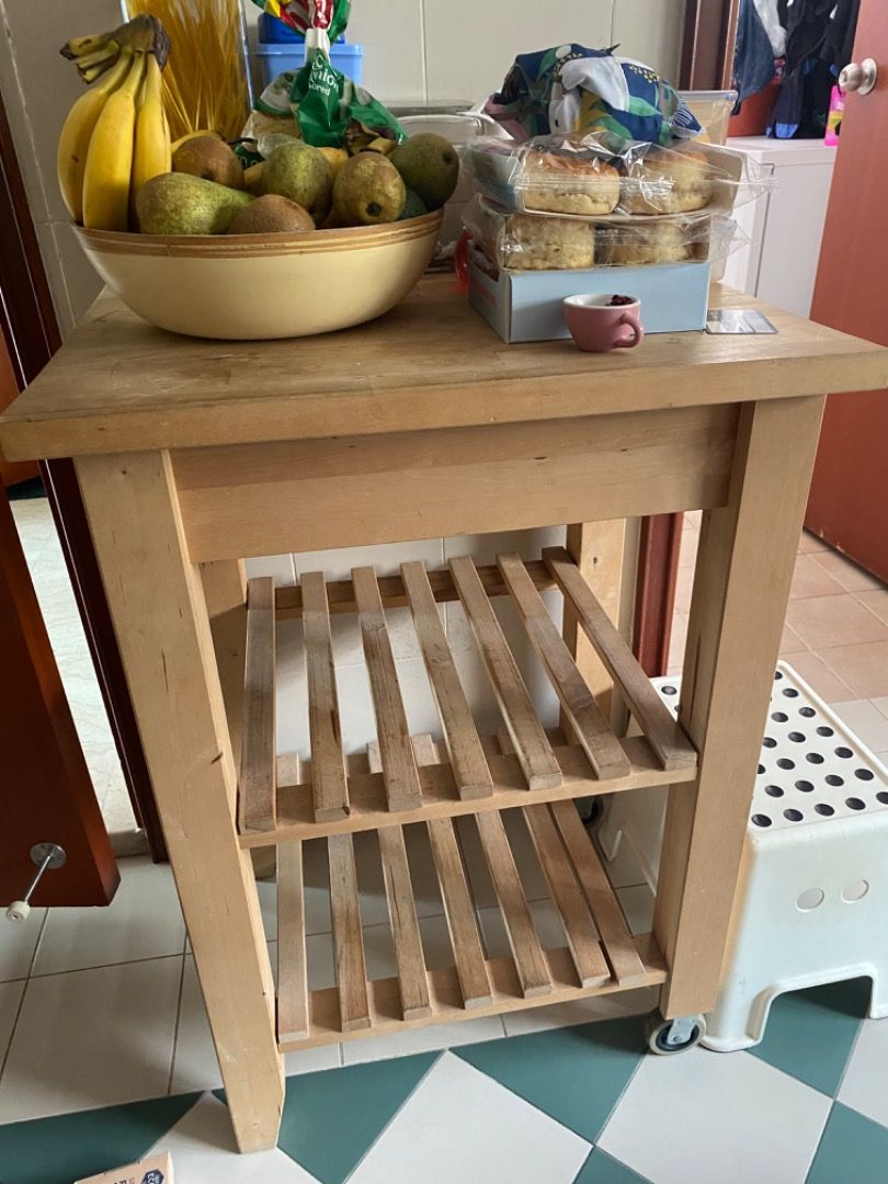 IKEA Bekvam wooden kitchen trolley, Furniture & Home Living