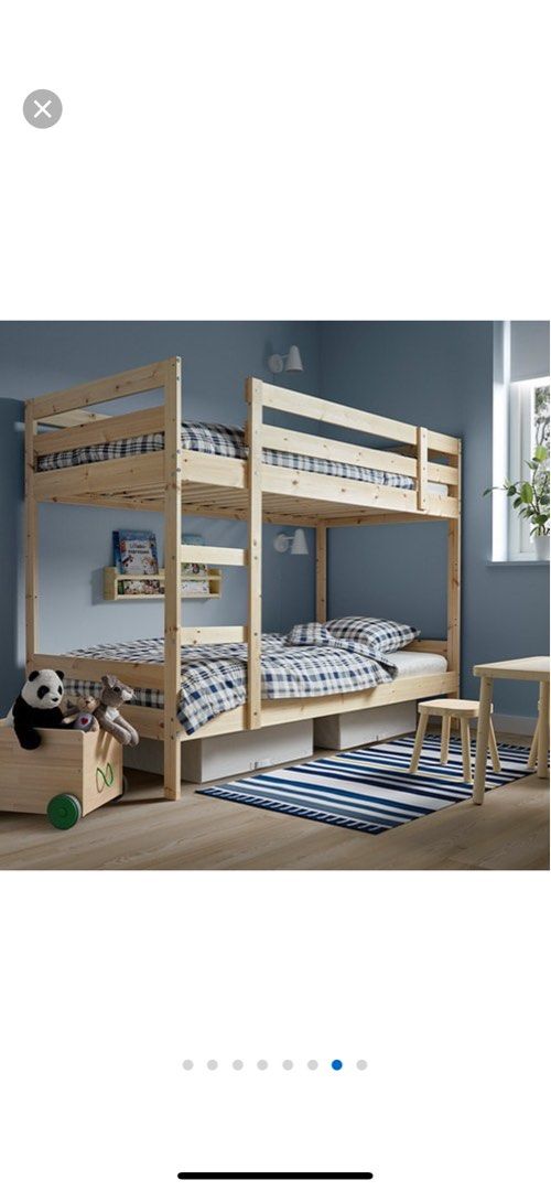Ikea Bunk Bed Mydal complete with Ivar Rack, Furniture & Home Living, Furniture, Bed Frames