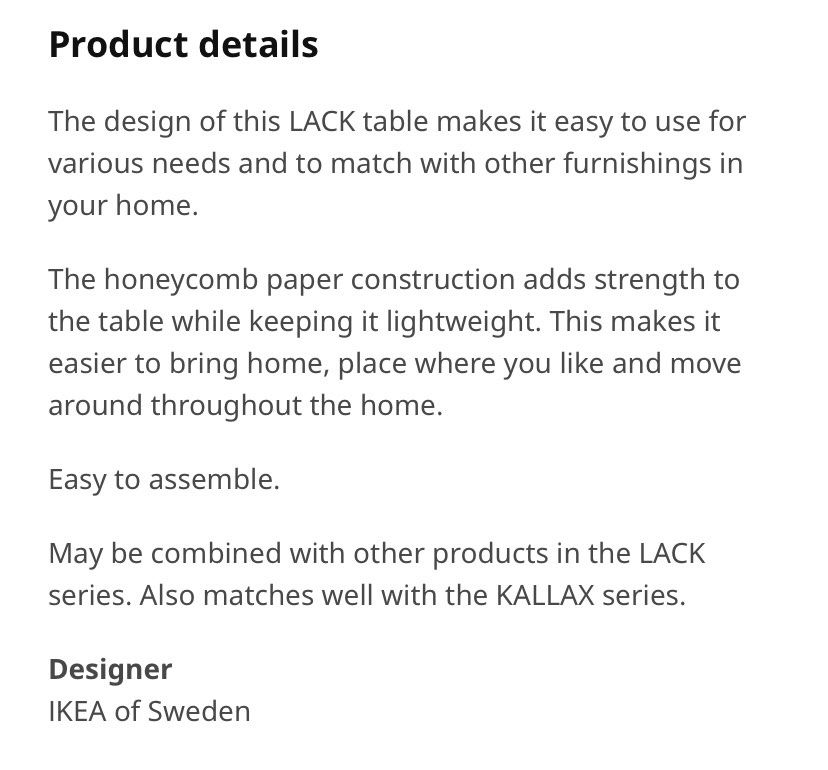 IKEA LACK TABLE, Furniture & Home Living, Furniture, Tables & Sets on