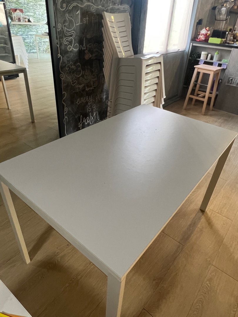Ikea white table, Furniture & Home Living, Furniture, Tables & Sets on
